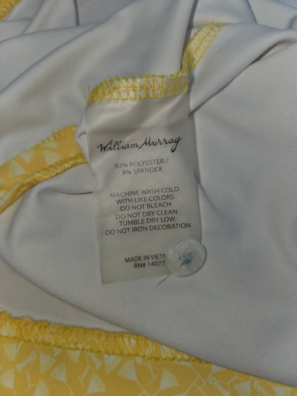William Murray Yellow Geometric Pattern Golf Polo Size XL - Picture 7 of 8